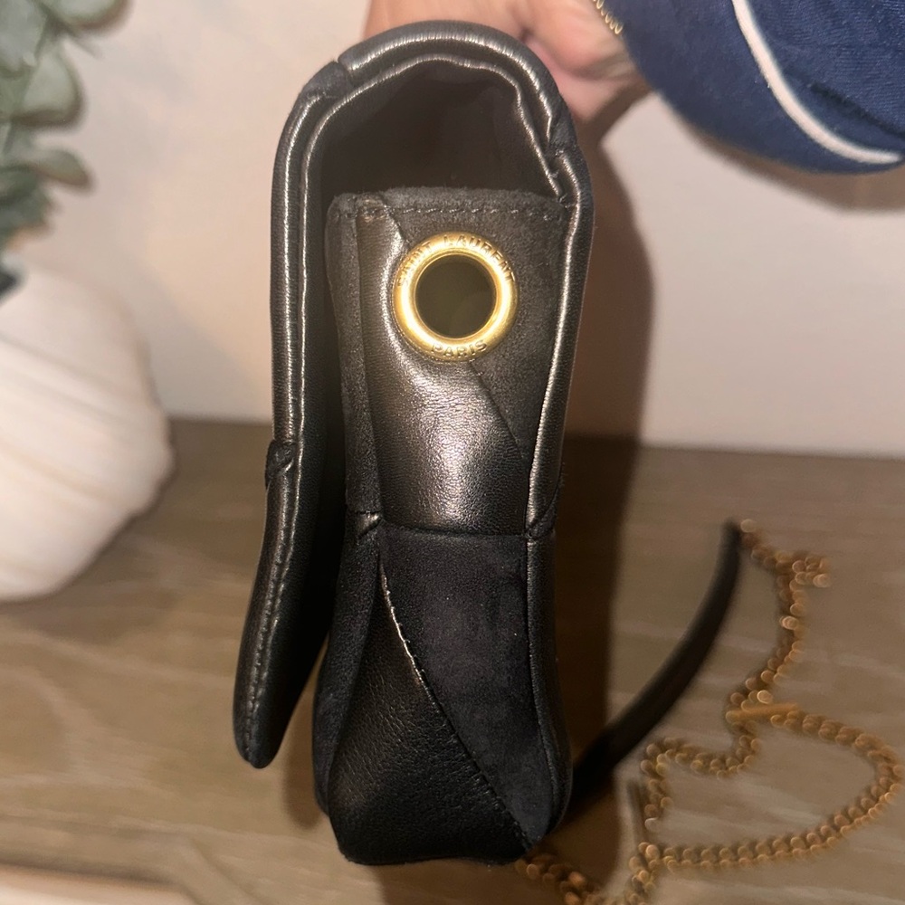 RARE🌹Saint Laurent Jamie bag suede leather YSL purse rive gauche patchwork bag - Picture 13 of 16